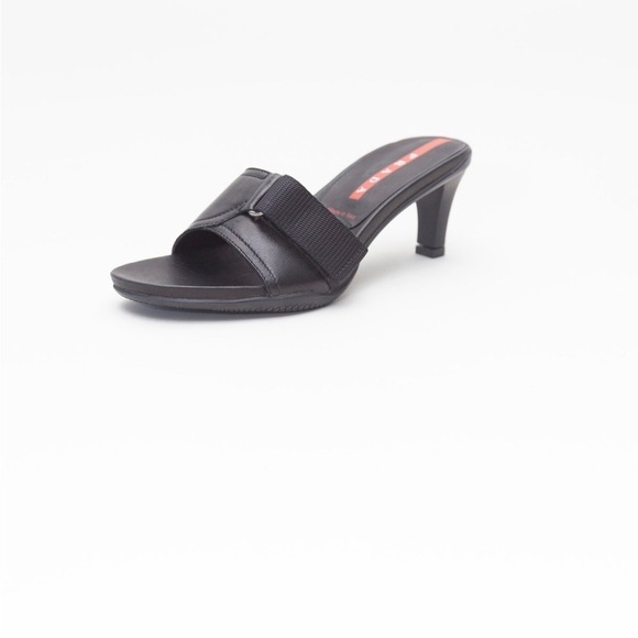 Vintage Prada Sport Black Leather Mules Size 35.5 - Picture 13 of 16